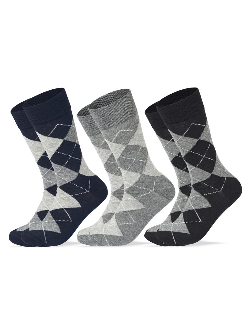 SAM SOCKS Men Set of 3 Classic Argyles Socks multicolor - Image 1